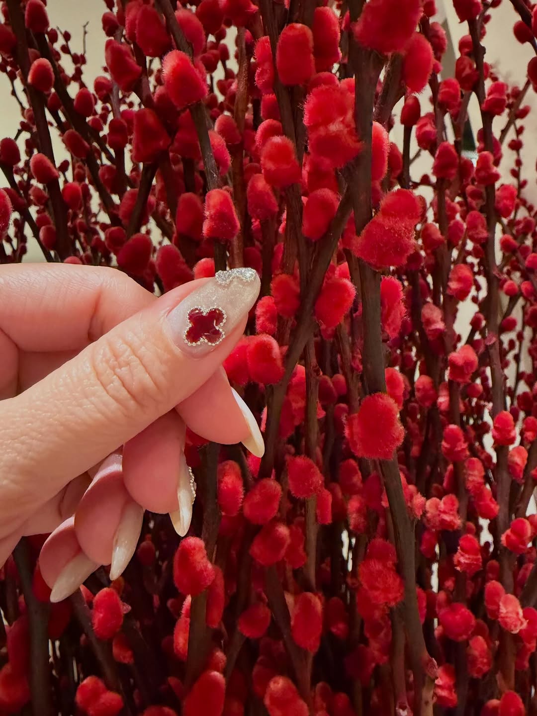 Jewel nail art on thumb